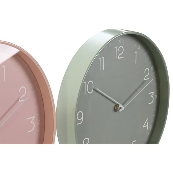 Väggklocka Home ESPRIT Mint PVC 30 x 4 x 30 cm (2 antal)