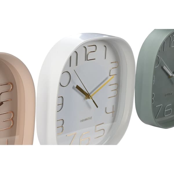 Väggklocka Home ESPRIT Vit Grön PVC 28,5 x 5 x 28,5 cm (3 antal)