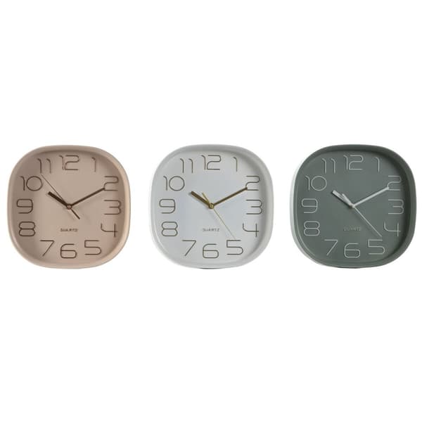 Väggklocka Home ESPRIT Vit Grön PVC 28,5 x 5 x 28,5 cm (3 antal)