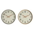 Pikkukuva 1 / 3: Seinäkello Home ESPRIT Beige Luonnollinen PVC Puu 30 x 4,7 x 30 cm (2 osaa)