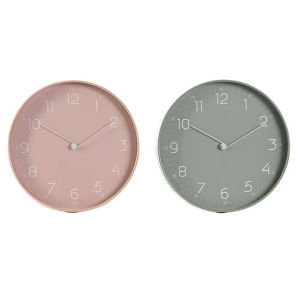 Väggklocka Home ESPRIT Mint PVC 30 x 4 x 30 cm (2 antal)