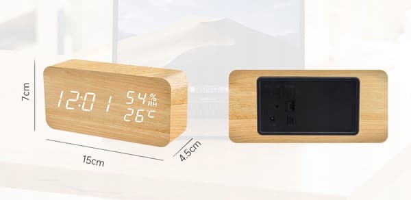 TRÆUR MED TERMOMETERKLAPPER PÅ USB ELLER BATTERIER