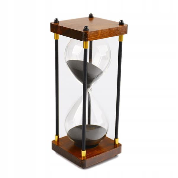 RETRO Glas - Vackert trätimglas 60 minuter XXL 25x10cm svart