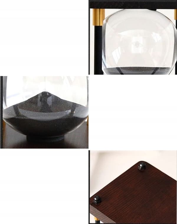 RETRO Glas - Vackert trätimglas 60 minuter XXL 25x10cm svart