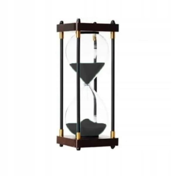 RETRO Glas - Vackert trätimglas 60 minuter XXL 25x10cm svart
