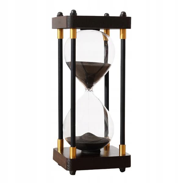 RETRO Glas - Vackert trätimglas 60 minuter XXL 25x10cm svart