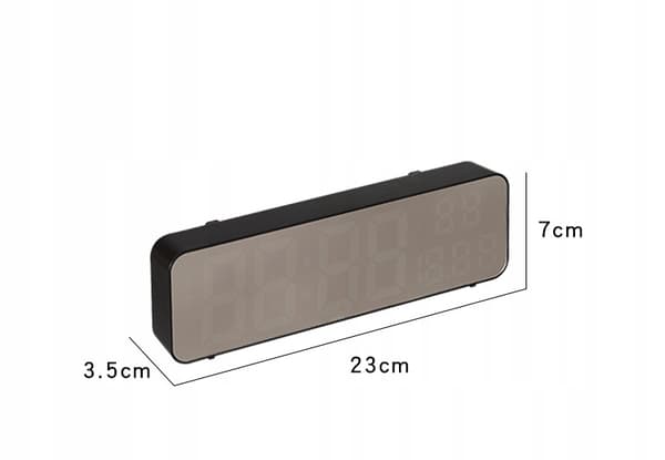 LED-VÄGGKLOCKA Temperatur FUKTIGHET 12/24 SPEGEL Grön DIMMER