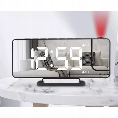 ELEKTRONISK KLOCKA DIGITAL LED-VÄCKARKLOCKA MED PROJEKTOR 4-I-1 SNYGGT PROJEKTOR