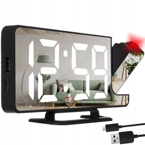 ELEKTRONISK KLOCKA DIGITAL LED-VÄCKARKLOCKA MED PROJEKTOR 4-I-1 SNYGGT PROJEKTOR