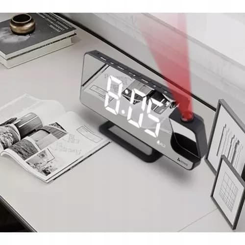 ELEKTRONISK KLOCKA DIGITAL LED-VÄCKARKLOCKA MED PROJEKTOR 4-I-1 SNYGGT PROJEKTOR