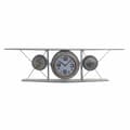 Miniatyrbild 1 av 2: Väggklocka DKD Home Decor Glas Järn Flygplan Trä MDF Mörkgrå (120 x 21 x 33.5 cm)