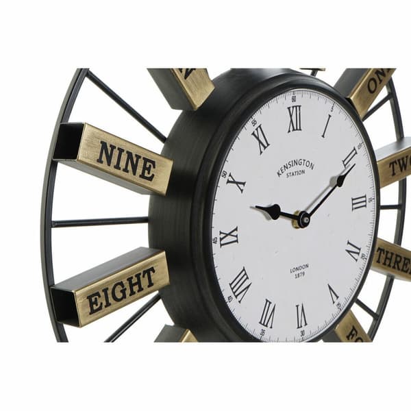 Väggklocka DKD Home Decor 40 x 6,4 x 40 cm Glas Silvrig Gyllene Järn (2 antal)
