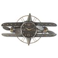 Miniatyrbild 1 av 4: Väggklocka Home ESPRIT Gyllene Silvrig Metall Flygplan Vintage 77,5 x 15 x 46 cm