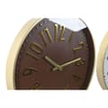 Miniatyrbild 2 av 4: Väggklocka Home ESPRIT Vit Brun Gyllene PVC 45 x 4 x 45 cm (2 antal)