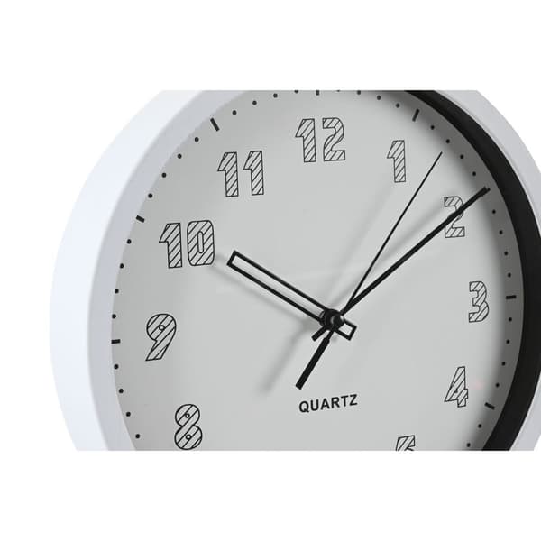 Väggklocka DKD Home Decor Vit Svart PVC 25,4 x 4 x 25,4 cm (2 antal)