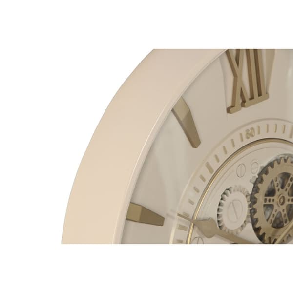 Väggklocka Home ESPRIT Beige Gyllene Glas Järn 60 x 8 x 60 cm