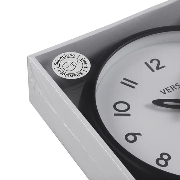Veggklokke Versa Hvit Svart Plast