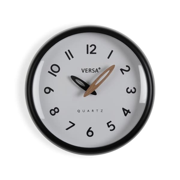 Veggklokke Versa Hvit Svart Plast