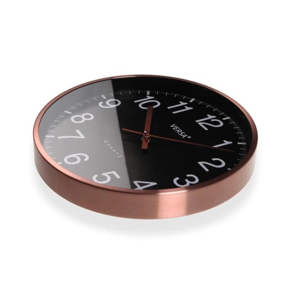Veggklokke Versa Svart Metall