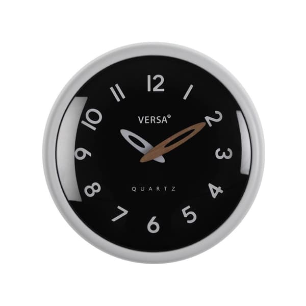 Väggklocka Versa Vit Svart Plast