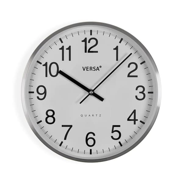 Väggklocka Versa Vit Metall