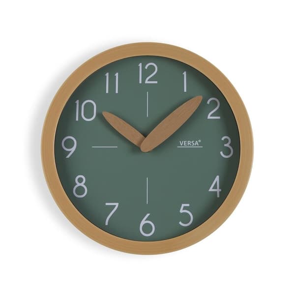 Väggklocka Versa Grön Plast Minimalistisk 4,1 x 30 x 30 cm