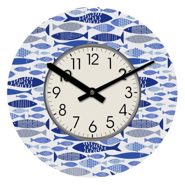 Vægur Versa Træ Fisk 4 x 30 x 30 cm
