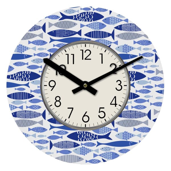 Vægur Versa Træ Fisk 4 x 30 x 30 cm