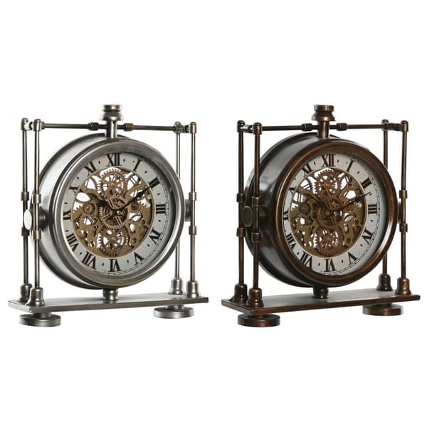 Asztali óra Home ESPRIT Gyllene Silvrig Vintage (2 antal)