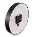Miniatyrbilde 3 av 3: Lydløs veggklokke med 22 cm diameter og sveipende sekundviser - Svart