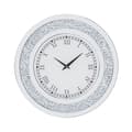 Miniatyrbild 1 av 2: Modern väggklocka, romerska siffror, gnistrande krossad diamant,Silver, 60 cm (24 tum)