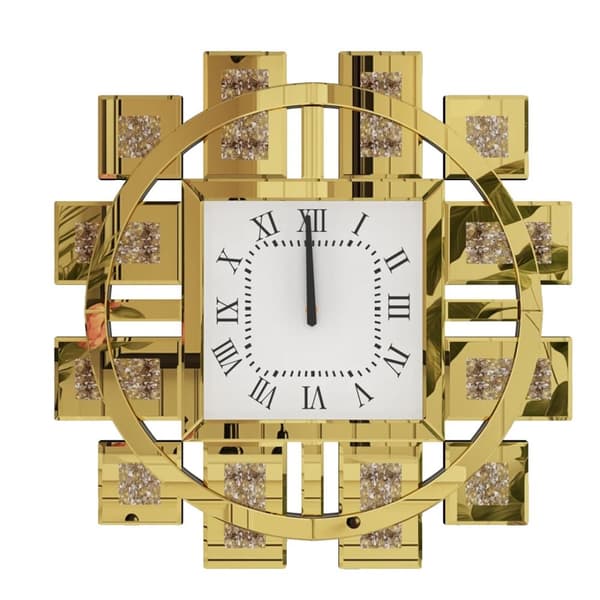 Dekorativ Väggklocka, Tyst Kvartsrörelse, Modern Konstdesign,Guld, 24 tum