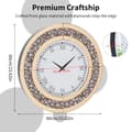 Pikkukuva 2 / 2: Pyöreä seinäkello, Sparkle Crush -timanttimuotoilu, paristokäyttöinen,Ruskehtava sävy 60CM