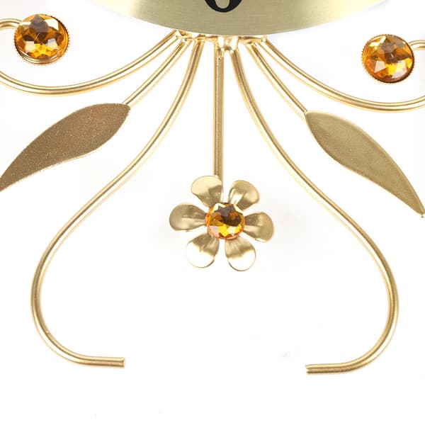Metalvægur, 34,6 cm i diameter, blomsterdesign, moderne stil,14 tommer