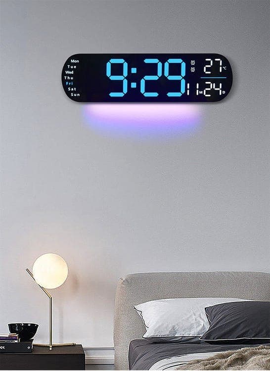 OBOSOE LED digitalt vægur – med temperatur, dato