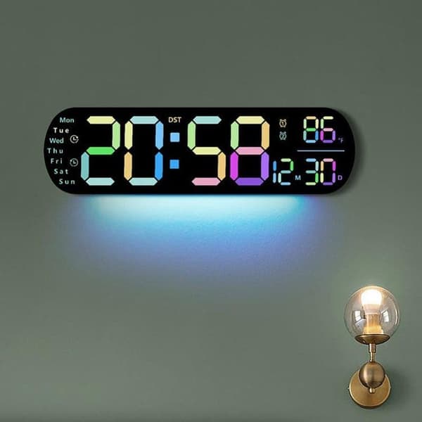 OBOSOE LED digitalt vægur – med temperatur, dato