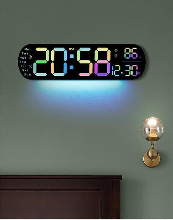 OBOSOE LED digitalt vægur – med temperatur, dato