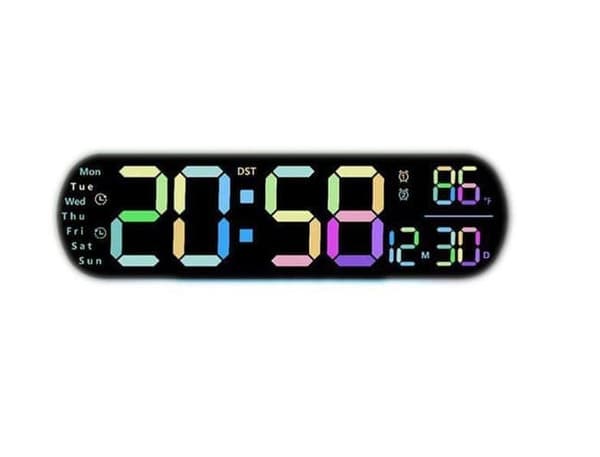 OBOSOE LED digitalt vægur – med temperatur, dato