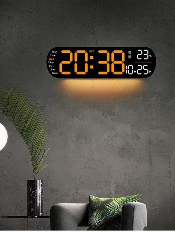 OBOSOE LED digital väggklocka – med temperatur, datum