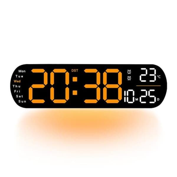 OBOSOE LED digital väggklocka – med temperatur, datum