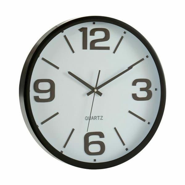 Väggklocka Vit Svart Glas Plast 40 x 5 x 40 cm (6 antal)