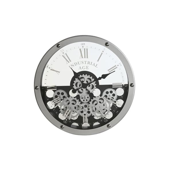Väggklocka Home ESPRIT Svart Silvrig Metall Glas Drev 52 x 8,5 x 52 cm