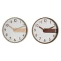 Miniatyrbild 1 av 3: Väggklocka Home ESPRIT Brun Naturell PVC Trä 30 x 4,7 x 30 cm (2 antal)