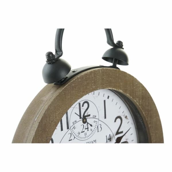 Namizna ura DKD Home Decor Natur MDF Hvid Jern (24 x 5 x 30 cm)
