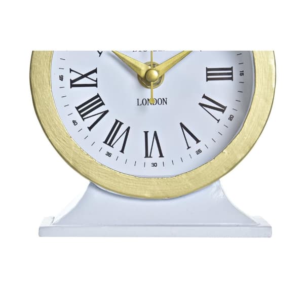 Stalinis laikrodis DKD Home Decor Valkoinen Musta Kristalli Rauta 12 x 6 x 13 cm (2 osaa)
