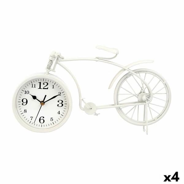 Namizna ura Cykel Hvid Metal 38 x 20 x 4 cm (4 enheder)
