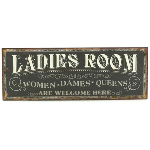 Gammaldags shabby chic skylt WC toalett Ladies Room