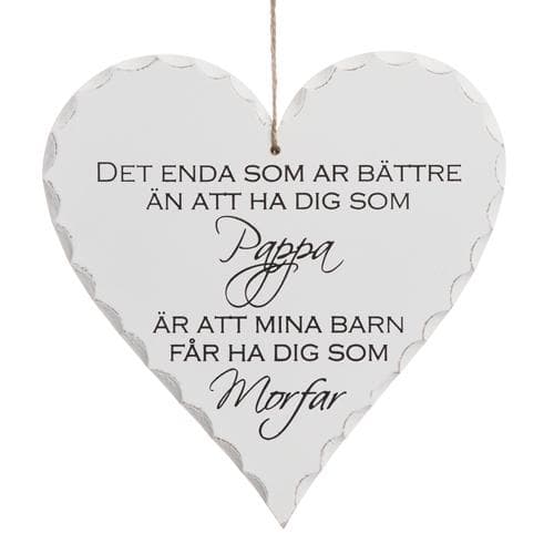 Hjärtformad skylt pappa/morfar