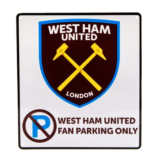 West Ham United FC Official No Parking Sign Claret/Blue/White One Size