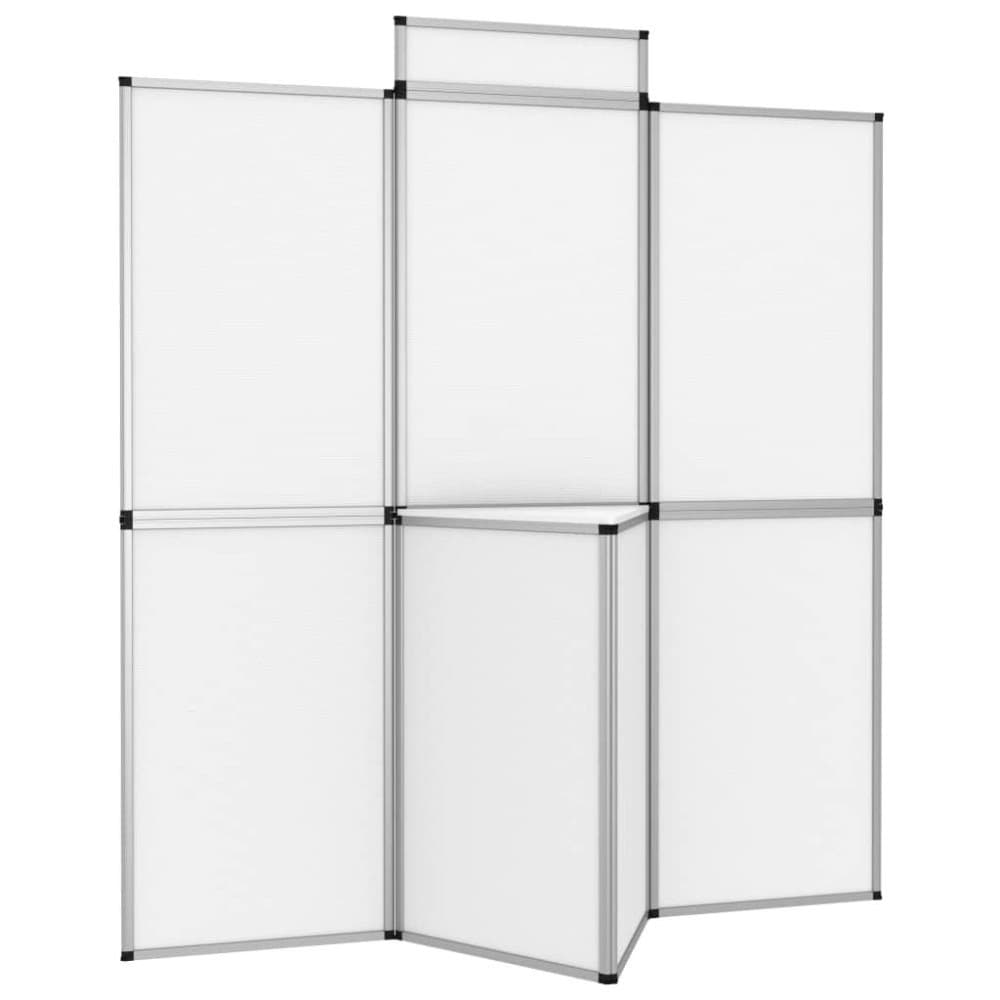 vidaXL Hopfällbar utställningsvägg 8 paneler med bord 181x200 cm vit